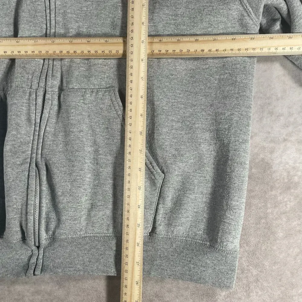 Y2K Vintage Grey Baggy Soft Cozy Full Zip Hoodie Men’s XL
